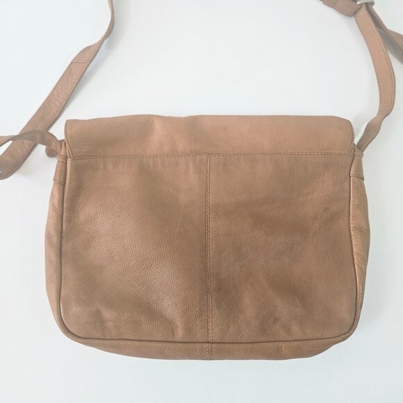 Kenneth Cole Leather Crossbody Bag Brown 12 X 10 inches - Picture 10 of 13